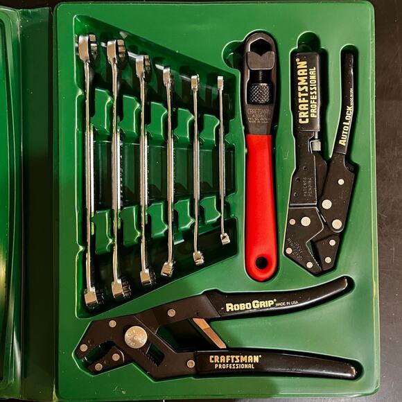 NEW Craftsman Vintage 9 pc Set Robo Grip Professional Tool Set Made USA 45444 - Picture 10 of 13